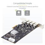StarTech.com - Tarjeta PCI Express de 4 Puertos USB-A - Tarjeta PCIe USB 3.2 de 5Gbps - 4 Controladores USB Independientes - Hub