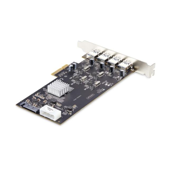 StarTech.com - Tarjeta PCI Express de 4 Puertos USB-A - Tarjeta PCIe USB 3.2 de 5Gbps - 4 Controladores USB Independientes - Hub