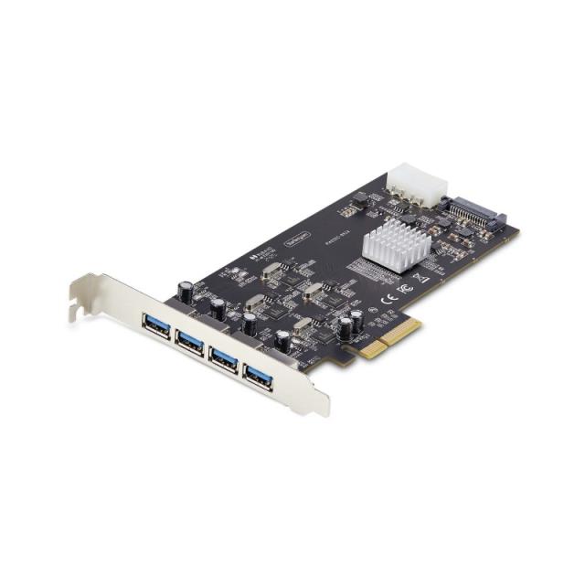 StarTech.com - Tarjeta PCI Express de 4 Puertos USB-A - Tarjeta PCIe USB 3.2 de 5Gbps - 4 Controladores USB Independientes - Hub