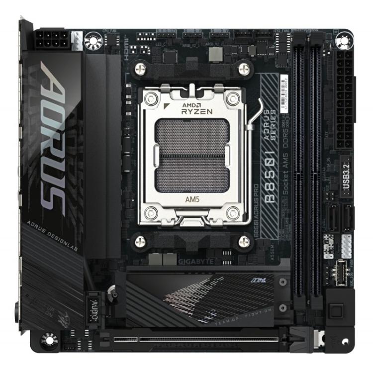 GIGABYTE - B850I AORUS PRO Placa Base - Compatible con procesadores AMD Ryzen Serie 9000, VRM digital de 8+2+1 fases, hasta 8400