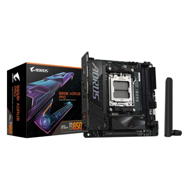 GIGABYTE - B850I AORUS PRO Placa Base - Compatible con procesadores AMD Ryzen Serie 9000, VRM digital de 8+2+1 fases, hasta 8400