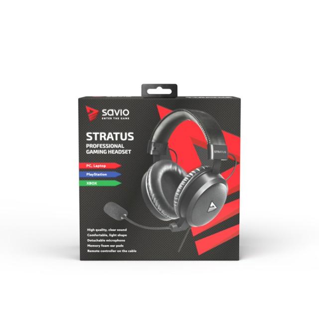 Savio - Stratus Auriculares Alámbrico gancho de oreja Juego Negro