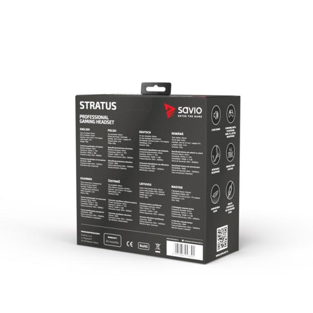 Savio - Stratus Auriculares Alámbrico gancho de oreja Juego Negro