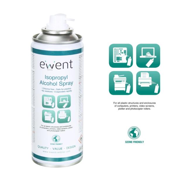 Ewent - EW5613 kit de limpieza para computadora Impresora Espray para limpieza de equipos 200 ml