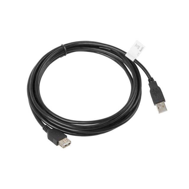 Lanberg - CA-USBE-10CC-0030-BK cable USB USB 2.0 3 m USB A Negro
