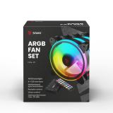 Savio - FAN-01 4-pack 120mm ARGB fan including controller and remote control Carcasa del ordenador Ventilador 12 cm Negro 4 piez