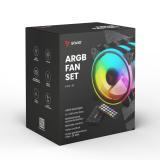 Savio - FAN-01 4-pack 120mm ARGB fan including controller and remote control Carcasa del ordenador Ventilador 12 cm Negro 4 piez