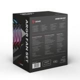 Savio - FAN-01 4-pack 120mm ARGB fan including controller and remote control Carcasa del ordenador Ventilador 12 cm Negro 4 piez