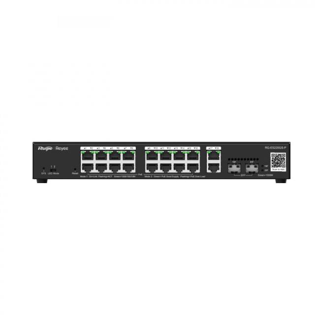 Ruijie Networks - RG-ES220GS-P switch Gestionado L2 Gigabit Ethernet (10/100/1000) Energía sobre Ethernet (PoE) Negro