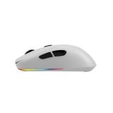 Savio - RIFT WHITE gaming mouse RGB Dual Mode ratón Juego mano derecha Bluetooth + USB Type-C Óptico 10000 DPI