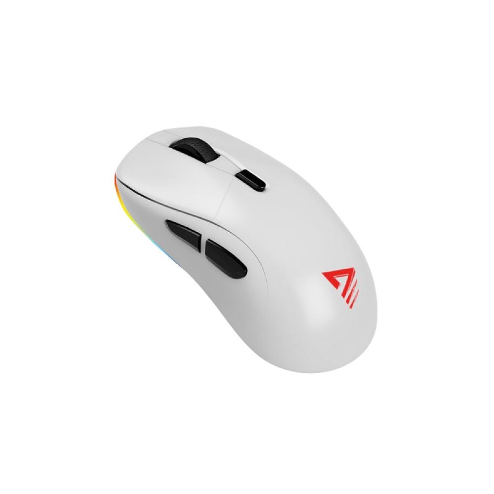 Savio - RIFT WHITE gaming mouse RGB Dual Mode ratón Juego mano derecha Bluetooth + USB Type-C Óptico 10000 DPI
