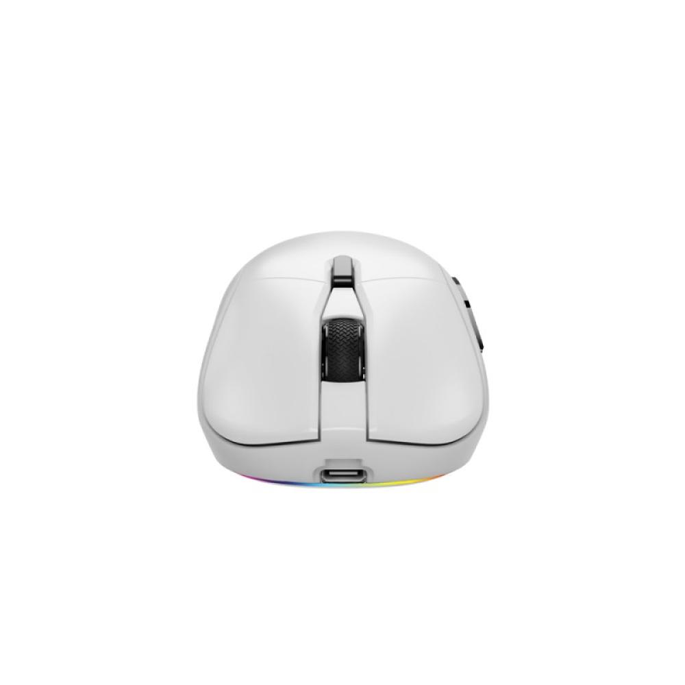 Savio - RIFT WHITE gaming mouse RGB Dual Mode ratón Juego mano derecha Bluetooth + USB Type-C Óptico 10000 DPI