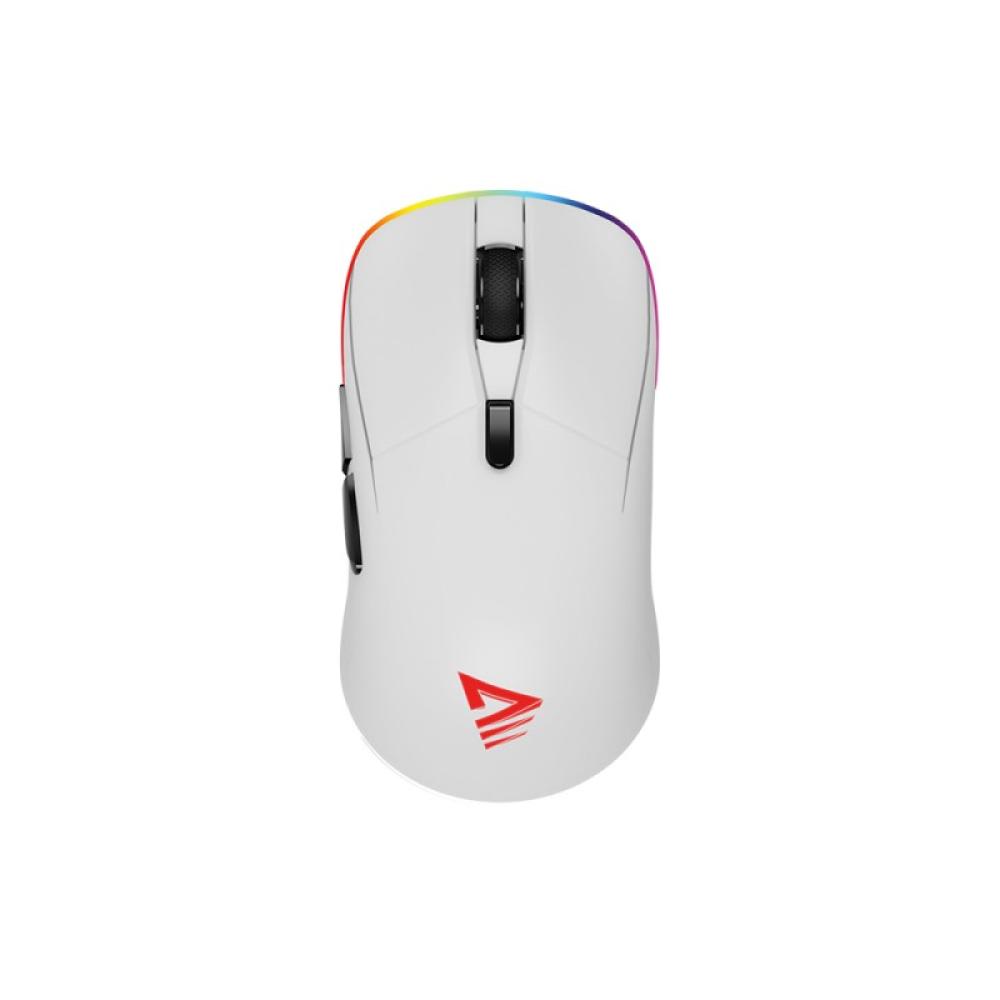 Savio - RIFT WHITE gaming mouse RGB Dual Mode ratón Juego mano derecha Bluetooth + USB Type-C Óptico 10000 DPI