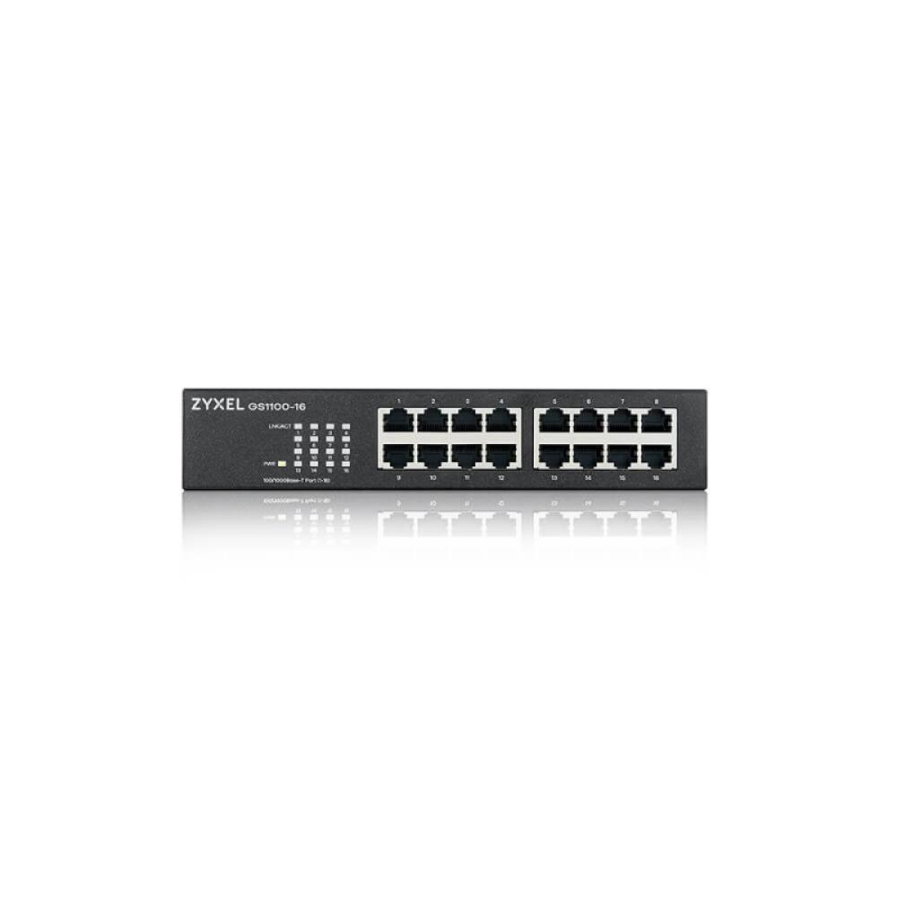 Zyxel - GS1100-16 No administrado Gigabit Ethernet (10/100/1000) Negro