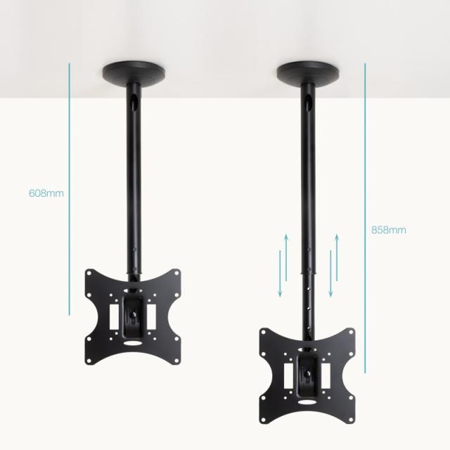 TooQ - Soporte de Techo para pantallas 23”-42”, Negro