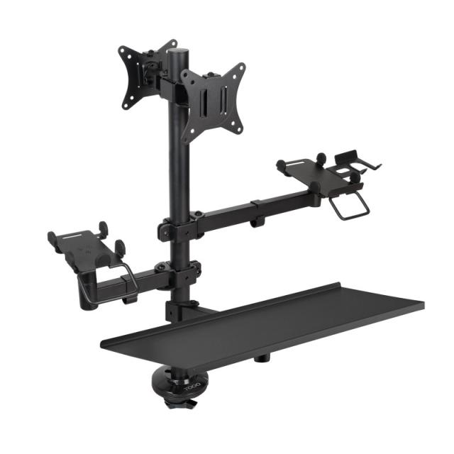 TooQ - Soporte de Mesa para TPV/Impresora/Pantallas 17”-32”/Terminal/Lector/Teclado
