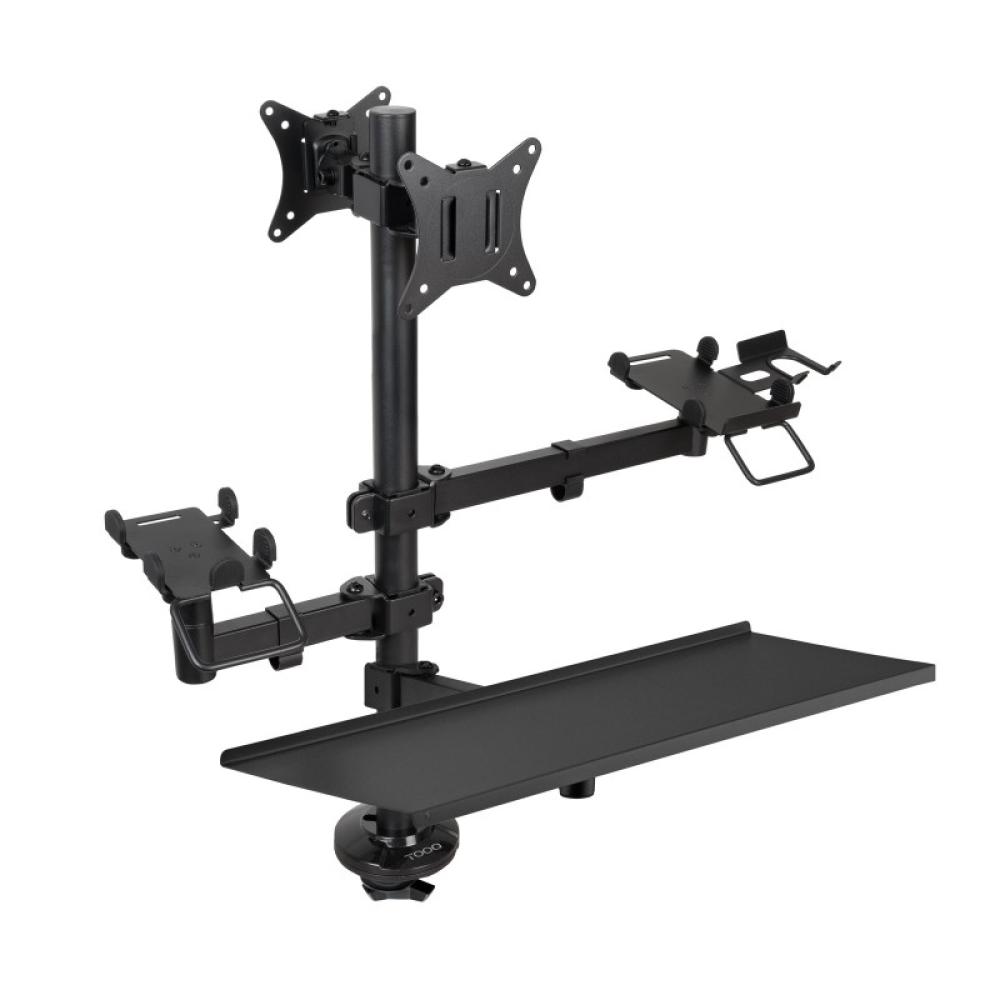 TooQ - Soporte de Mesa para TPV/Impresora/Pantallas 17”-32”/Terminal/Lector/Teclado