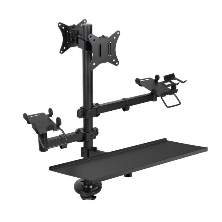 TooQ - Soporte de Mesa para TPV/Impresora/Pantallas 17”-32”/Terminal/Lector/Teclado