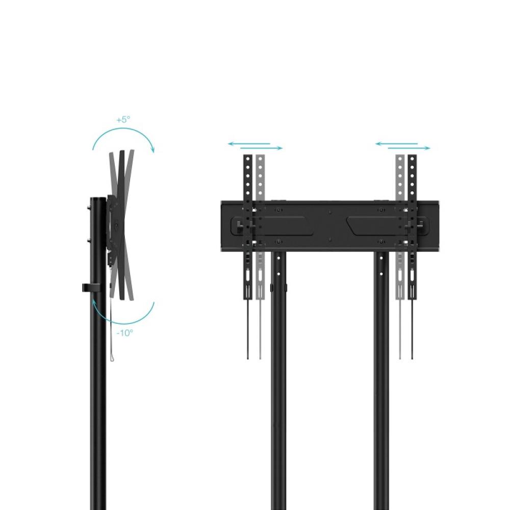 TooQ - KEFRÉN” Soporte de suelo con Ruedas para pantallas de 37”-70”, Negro