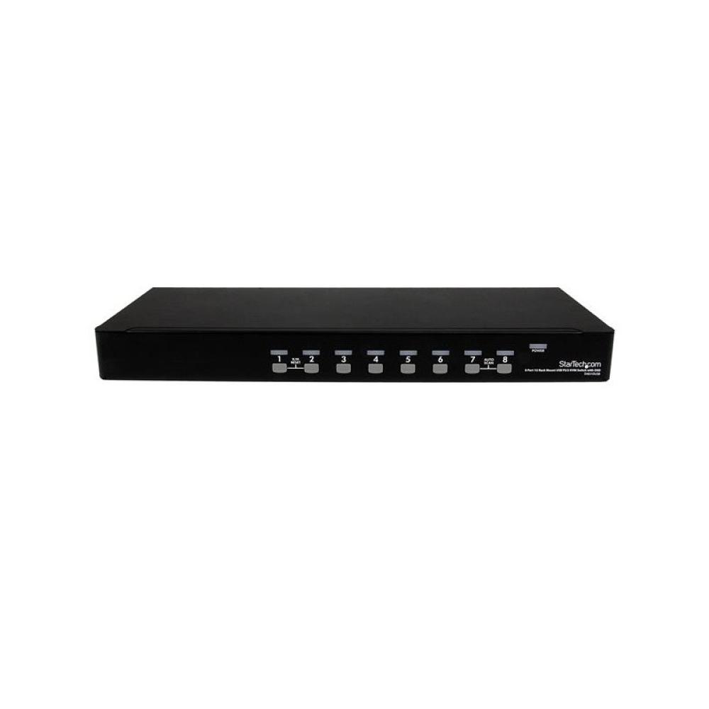 StarTech.com - Conmutador Switch KVM 8 Puertos de Vídeo VGA HD15 USB 2.0 USB A PS/2 - 1U Rack Estante