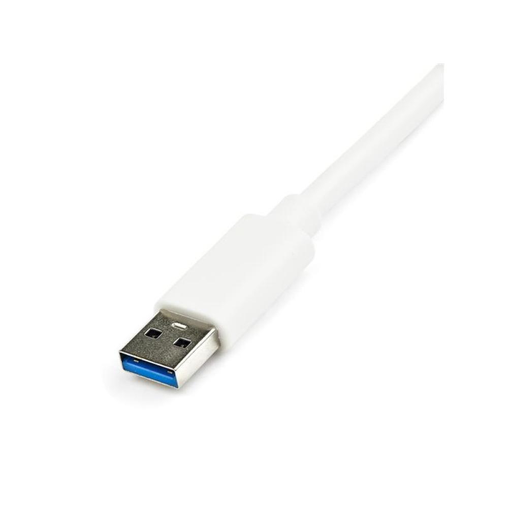 StarTech.com - Adaptador Tarjeta de Red NIC Externa USB 3.0 de 1 Puerto Gigabit Ethernet RJ45 y Puerto USB - Blanco