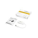 StarTech.com - Adaptador Tarjeta de Red NIC Externa USB 3.0 de 1 Puerto Gigabit Ethernet RJ45 y Puerto USB - Blanco