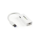 StarTech.com - Adaptador Tarjeta de Red NIC Externa USB 3.0 de 1 Puerto Gigabit Ethernet RJ45 y Puerto USB - Blanco
