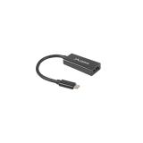 Lanberg - AD-UC-DP-01 adaptador de cable de vídeo 0,15 m USB Tipo C DisplayPort Negro