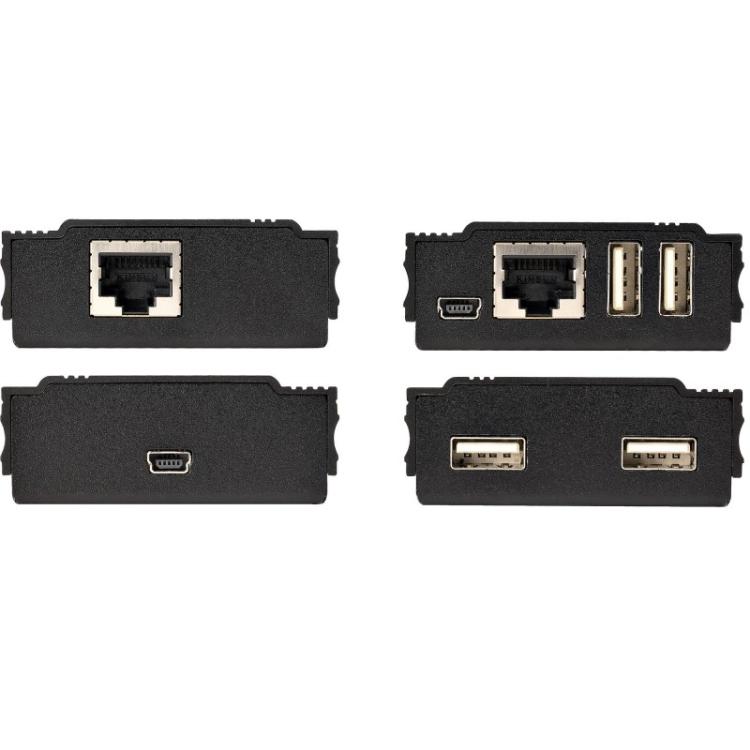 StarTech.com - Hub Concentrador Extensor USB 2.0 de 4 Puertos por un Solo Cable Ethernet CAT5e/CAT6 RJ45 - 100m - Juego de Alarg
