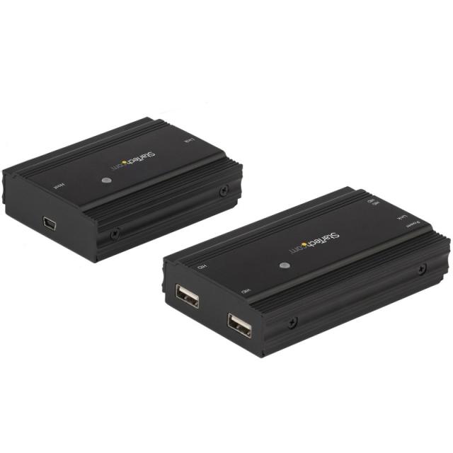 StarTech.com - Hub Concentrador Extensor USB 2.0 de 4 Puertos por un Solo Cable Ethernet CAT5e/CAT6 RJ45 - 100m - Juego de Alarg