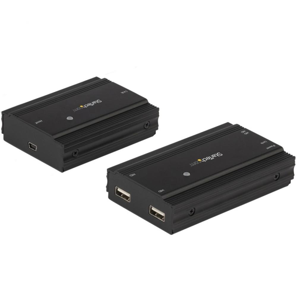 StarTech.com - Hub Concentrador Extensor USB 2.0 de 4 Puertos por un Solo Cable Ethernet CAT5e/CAT6 RJ45 - 100m - Juego de Alarg