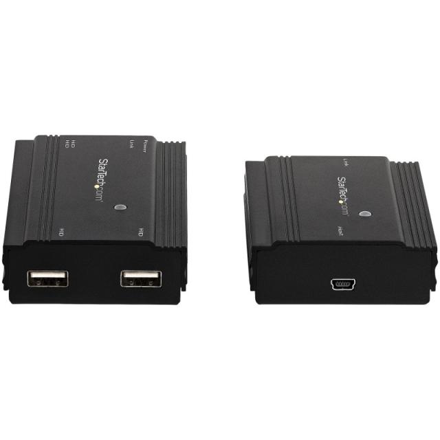 StarTech.com - Hub Concentrador Extensor USB 2.0 de 4 Puertos por un Solo Cable Ethernet CAT5e/CAT6 RJ45 - 100m - Juego de Alarg