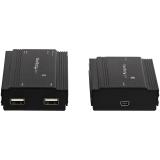 StarTech.com - Hub Concentrador Extensor USB 2.0 de 4 Puertos por un Solo Cable Ethernet CAT5e/CAT6 RJ45 - 100m - Juego de Alarg