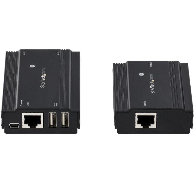 StarTech.com - Hub Concentrador Extensor USB 2.0 de 4 Puertos por un Solo Cable Ethernet CAT5e/CAT6 RJ45 - 100m - Juego de Alarg