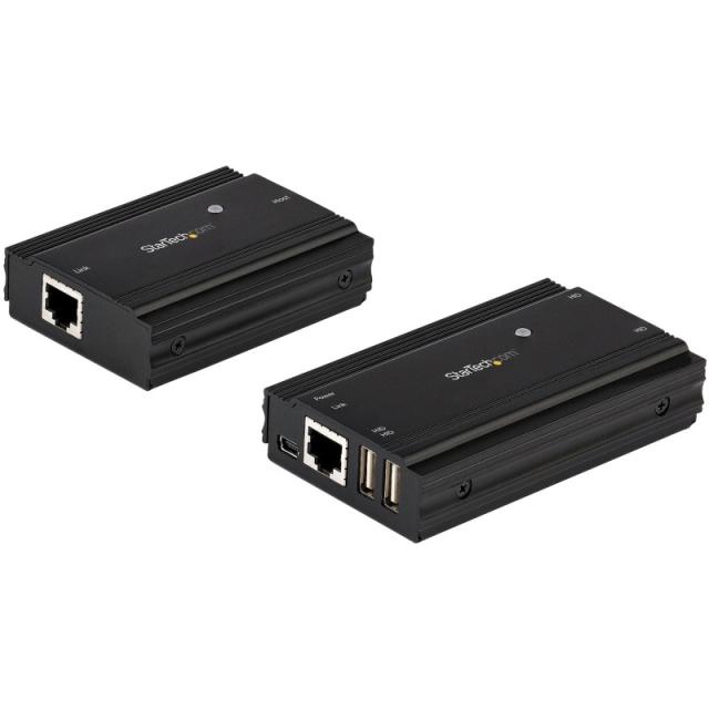 StarTech.com - Hub Concentrador Extensor USB 2.0 de 4 Puertos por un Solo Cable Ethernet CAT5e/CAT6 RJ45 - 100m - Juego de Alarg