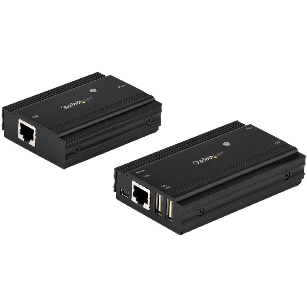 StarTech.com - Hub Concentrador Extensor USB 2.0 de 4 Puertos por un Solo Cable Ethernet CAT5e/CAT6 RJ45 - 100m - Juego de Alarg
