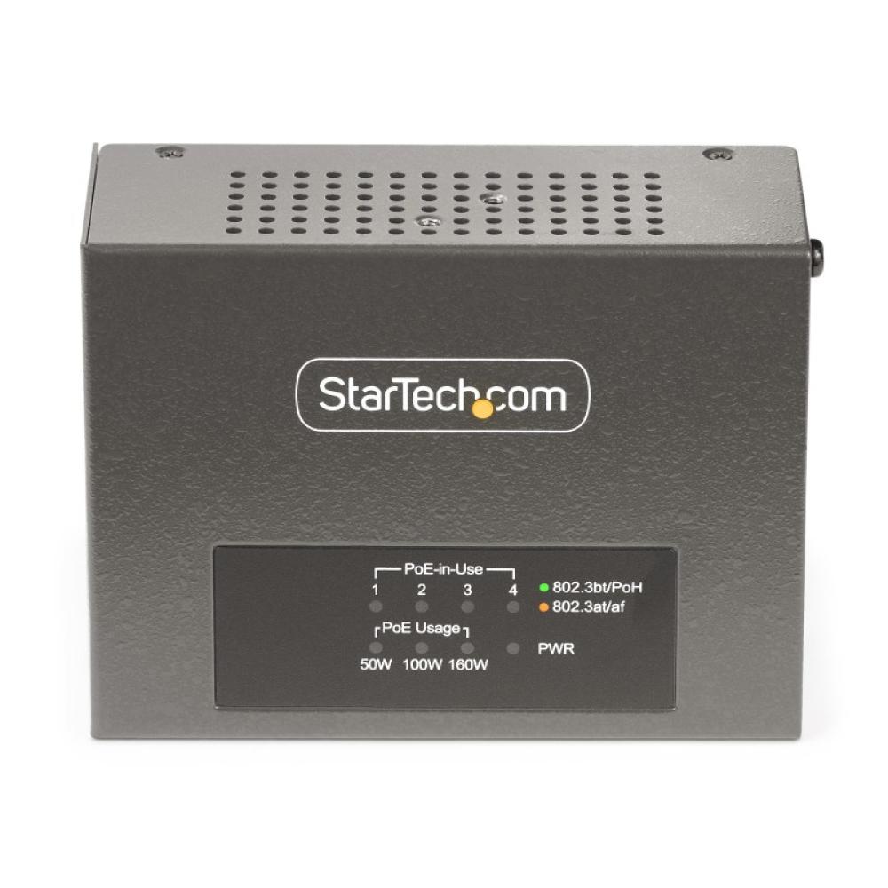 StarTech.com - Switch PoE / PoE+ / PoE++ 802.3af/802.3at/802.3bt de 4 Puertos - 95W - 160W de Capacidad de Potencia - Inyector P