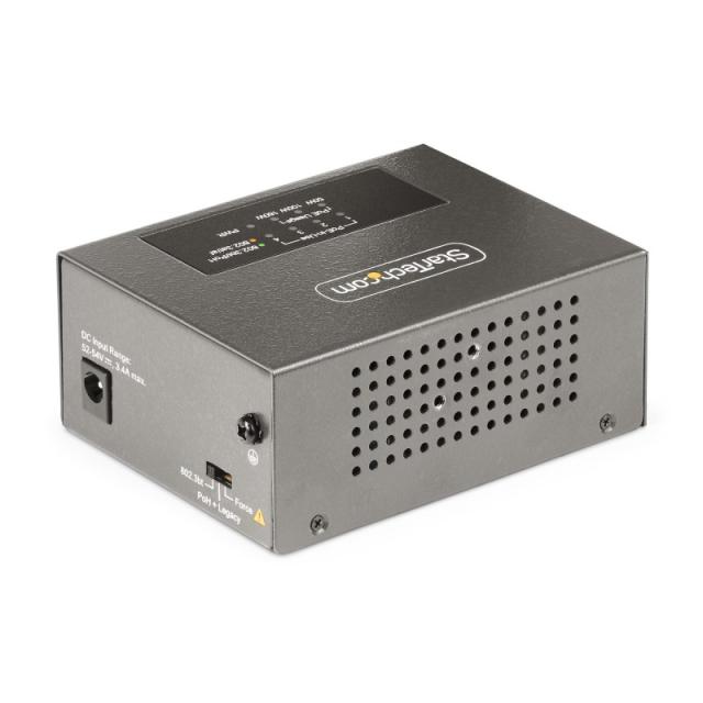 StarTech.com - Switch PoE / PoE+ / PoE++ 802.3af/802.3at/802.3bt de 4 Puertos - 95W - 160W de Capacidad de Potencia - Inyector P