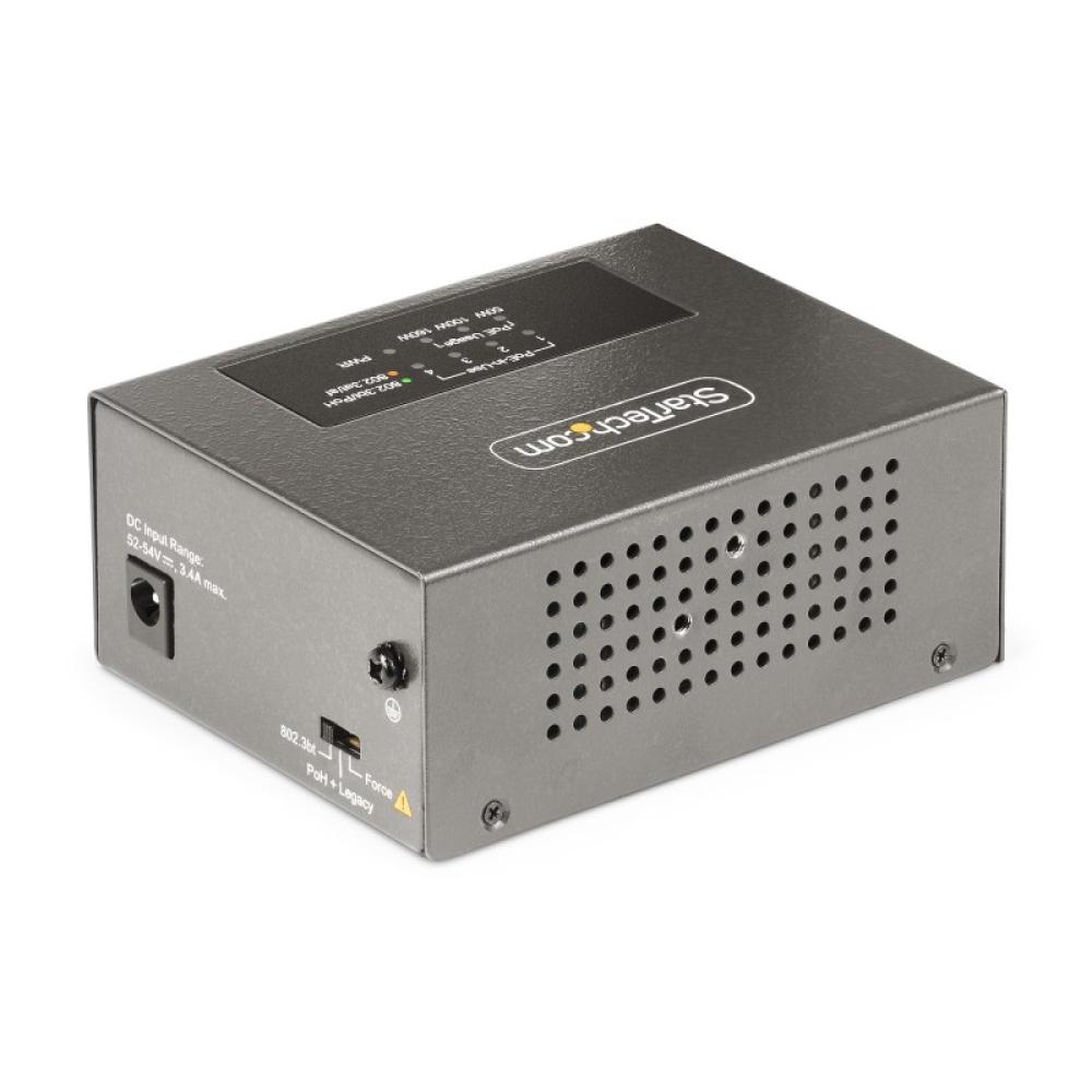 StarTech.com - Switch PoE / PoE+ / PoE++ 802.3af/802.3at/802.3bt de 4 Puertos - 95W - 160W de Capacidad de Potencia - Inyector P