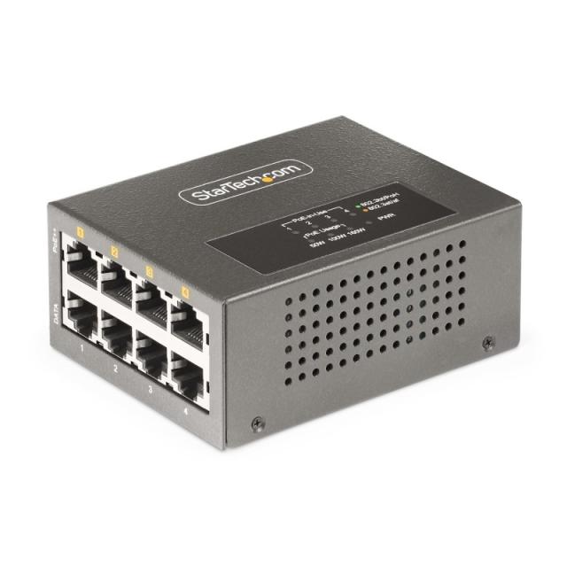 StarTech.com - Switch PoE / PoE+ / PoE++ 802.3af/802.3at/802.3bt de 4 Puertos - 95W - 160W de Capacidad de Potencia - Inyector P