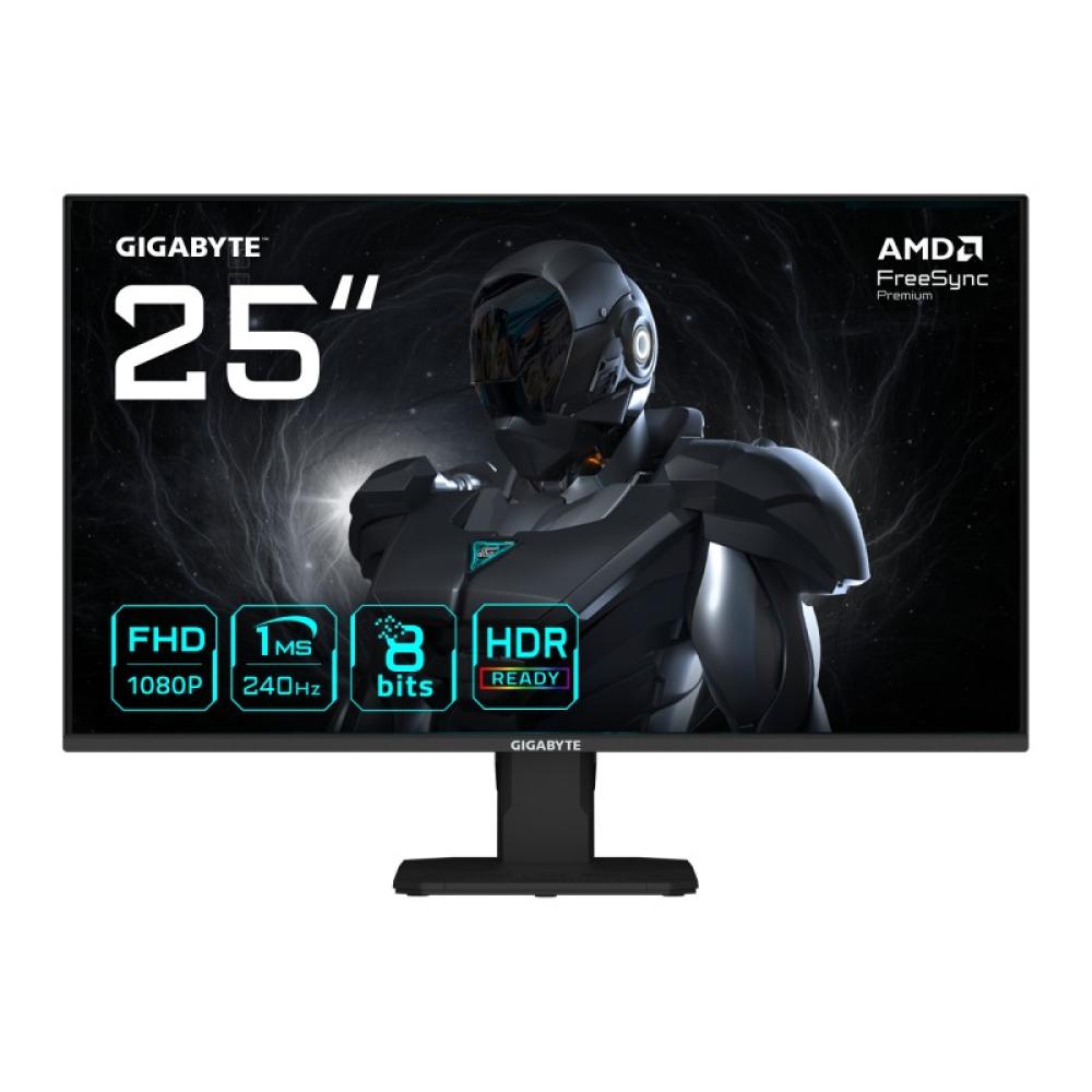 GIGABYTE - GS25F2A Monitor Gaming 25" FHD - 1920 x 1080, 240Hz, 1ms, 300 cd/m², Display HDR 10, HDMI 2.0, DisplayPort 1.4