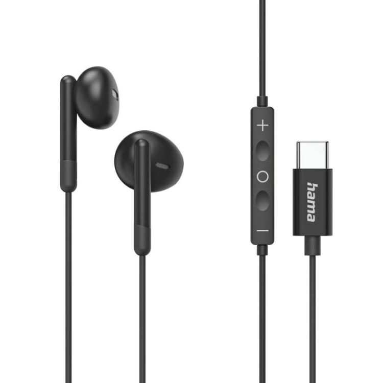 Hama - Classy Auriculares Alámbrico Dentro de oído Llamadas/Música USB Tipo C Negro