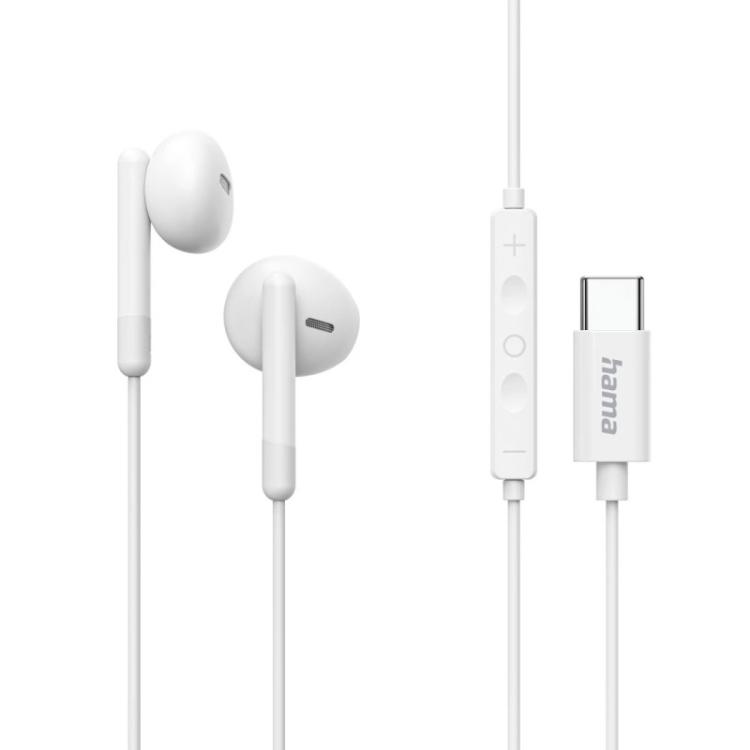 Hama - Classy Auriculares Alámbrico Dentro de oído Llamadas/Música USB Tipo C Blanco