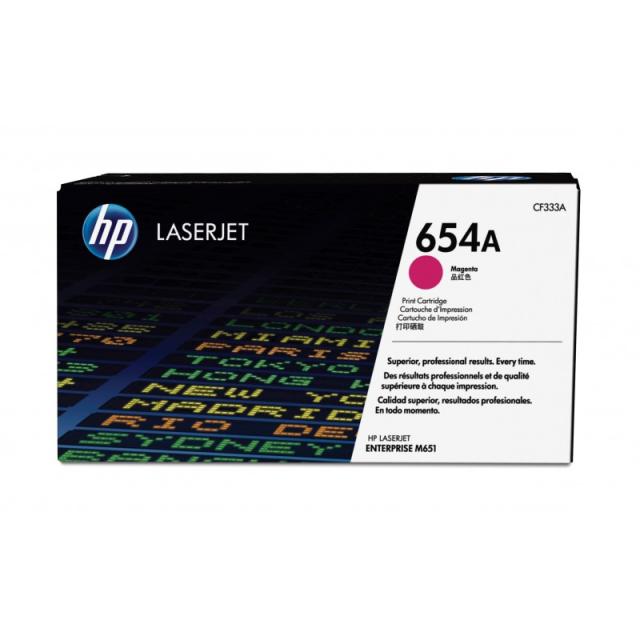 HP - Cartucho de tóner original LaserJet 654A magenta