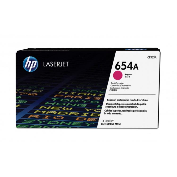 HP - Cartucho de tóner original LaserJet 654A magenta
