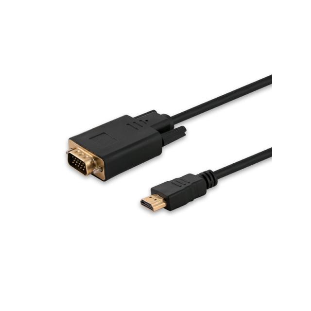 Savio - CL-103 adaptador de cable de vídeo 1,8 m HDMI tipo A (Estándar) VGA (D-Sub) Negro