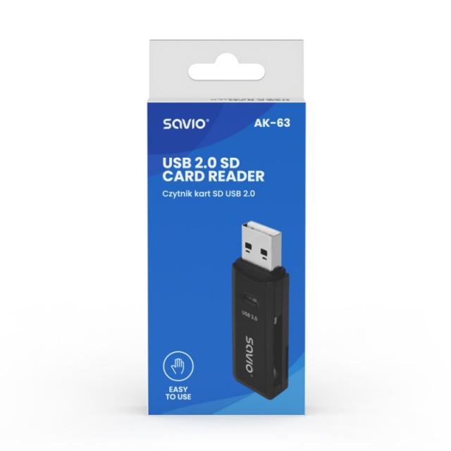 Savio - AK-63 tarjeta y adaptador de interfaz USB 2.0