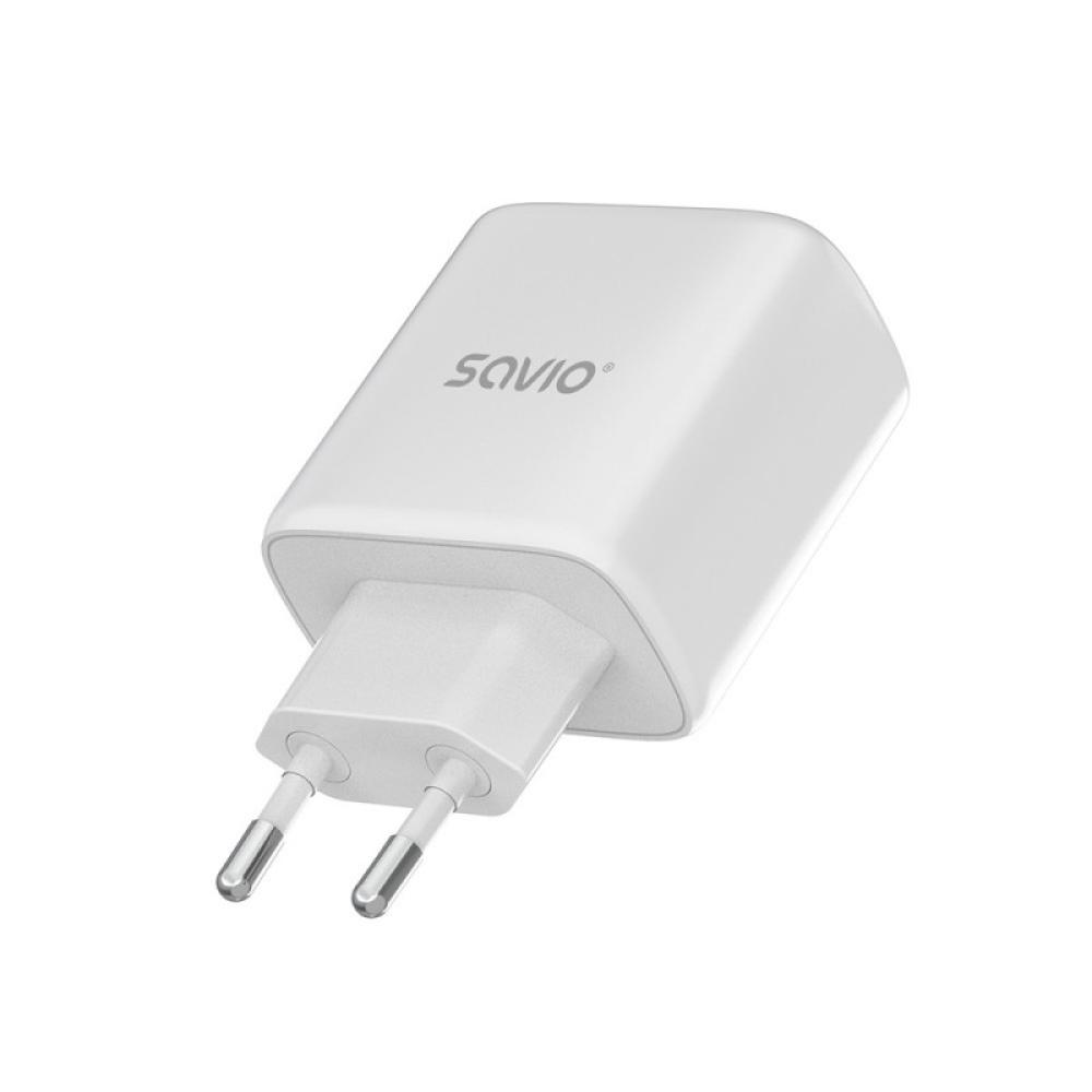 Savio - LA-10 cargador de dispositivo móvil Teléfono móvil, Teléfono, Universal Blanco USB Carga rápida