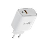 Savio - LA-10 cargador de dispositivo móvil Teléfono móvil, Teléfono, Universal Blanco USB Carga rápida