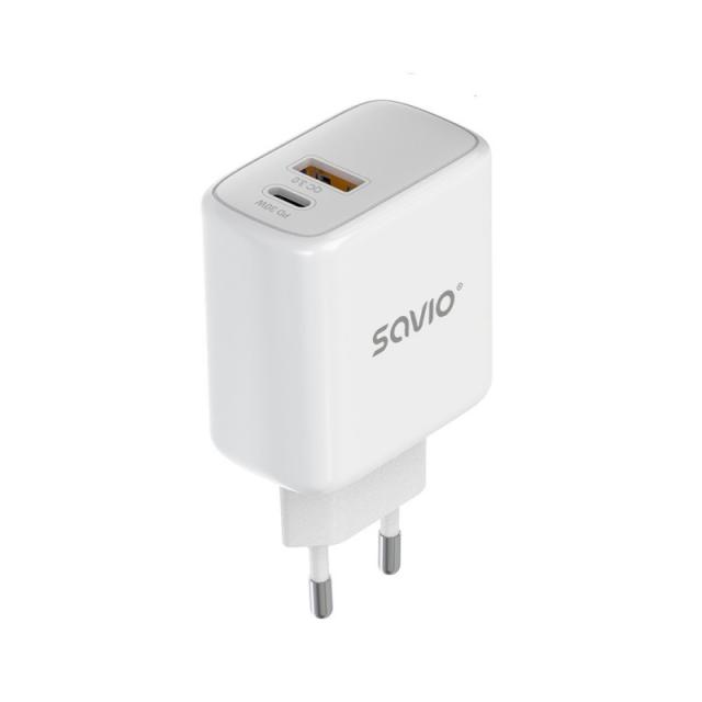 Savio - LA-10 cargador de dispositivo móvil Teléfono móvil, Teléfono, Universal Blanco USB Carga rápida